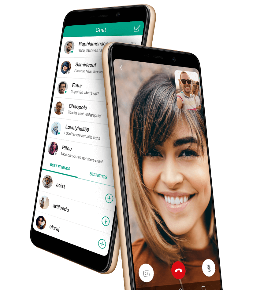 VIEW MAX with sms app displayed on the screen - text + smileys